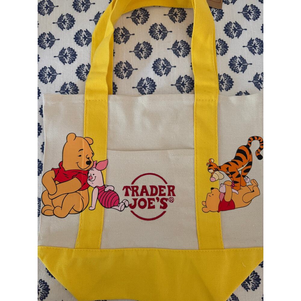 Disney Winnie The Pooh Double Sided Yellow Custom Made Trader Joes Mini Tote